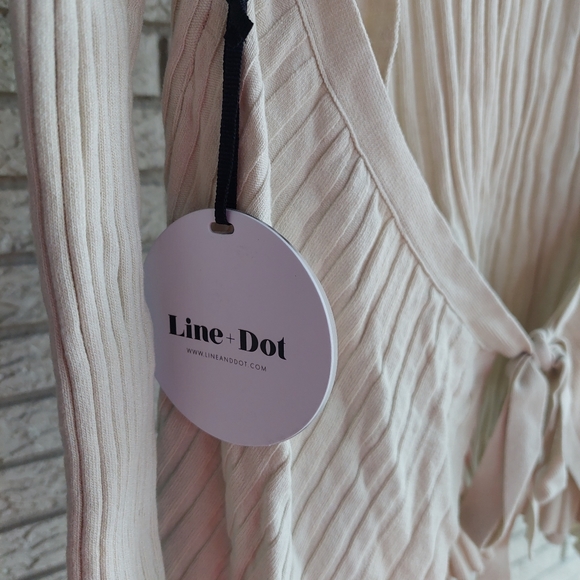 Line & Dot Cream Off White Ribbed Open Back Sweater w/Ties NO SIZE NWT - Picture 4 of 5